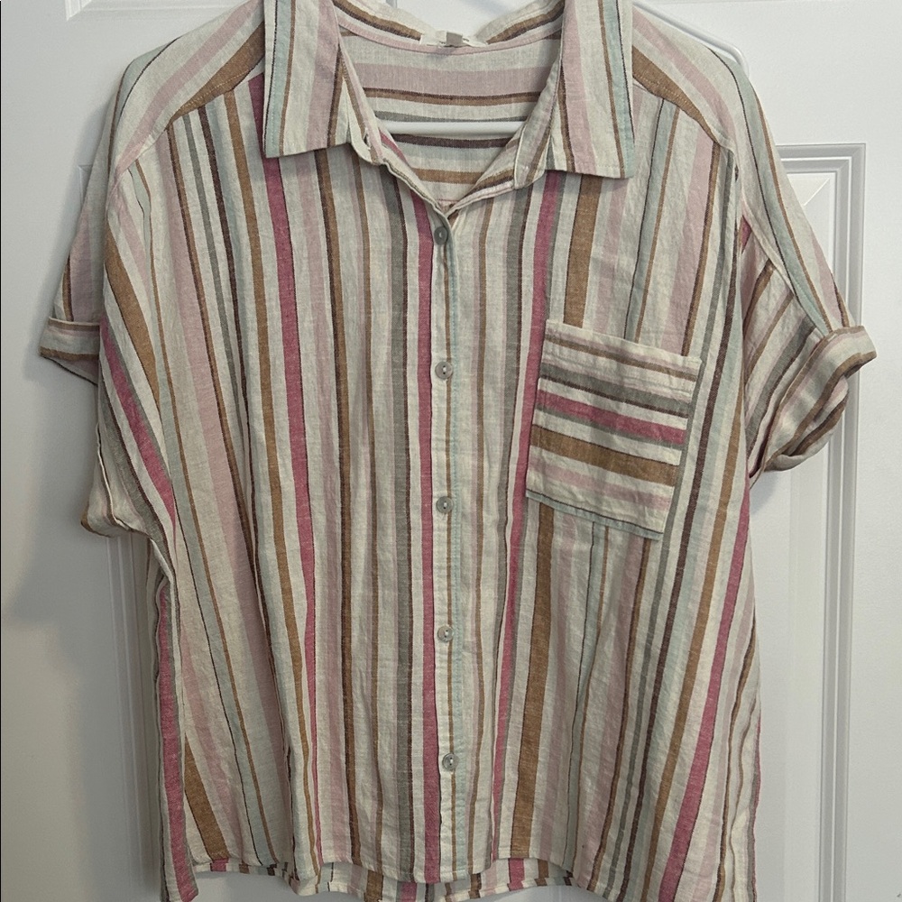Maurices Multicolor Striped Button-Down Shirt